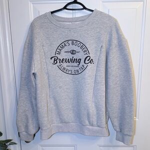 Mama's Boobery Brewing Co. Gray Nursing Crewneck Sweatshirt